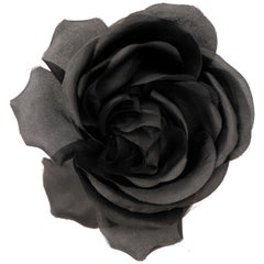 Vintage Givenchy Black Silk Flower Hair Comb, Circa: 1960's