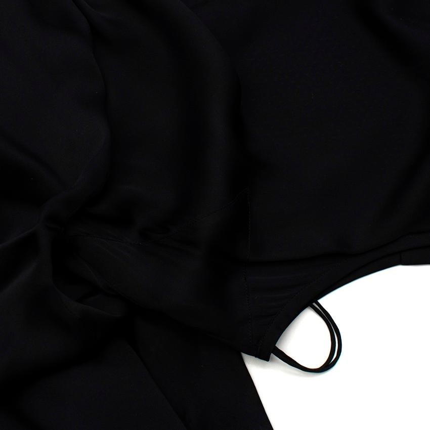 Givenchy Black Silk Satin Asymmetric Maxi Dress - Size US 6 For Sale 6