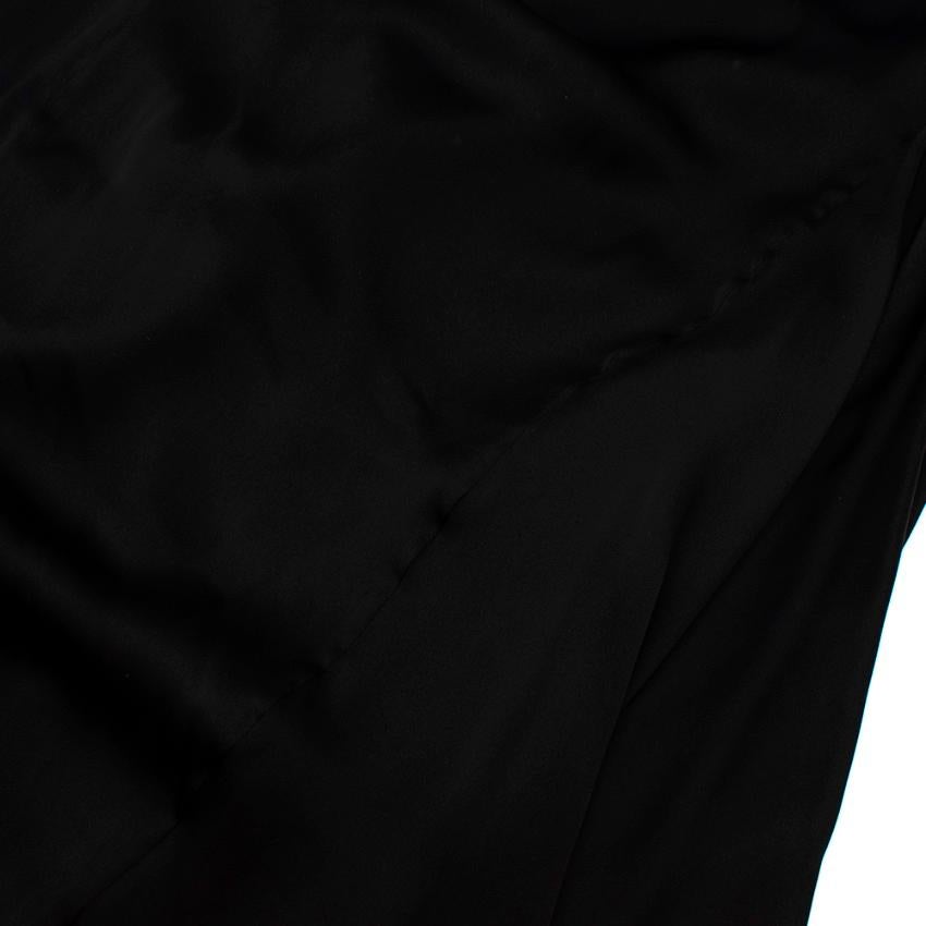 Givenchy Black Silk Satin Asymmetric Maxi Dress - Size US 6 For Sale 3