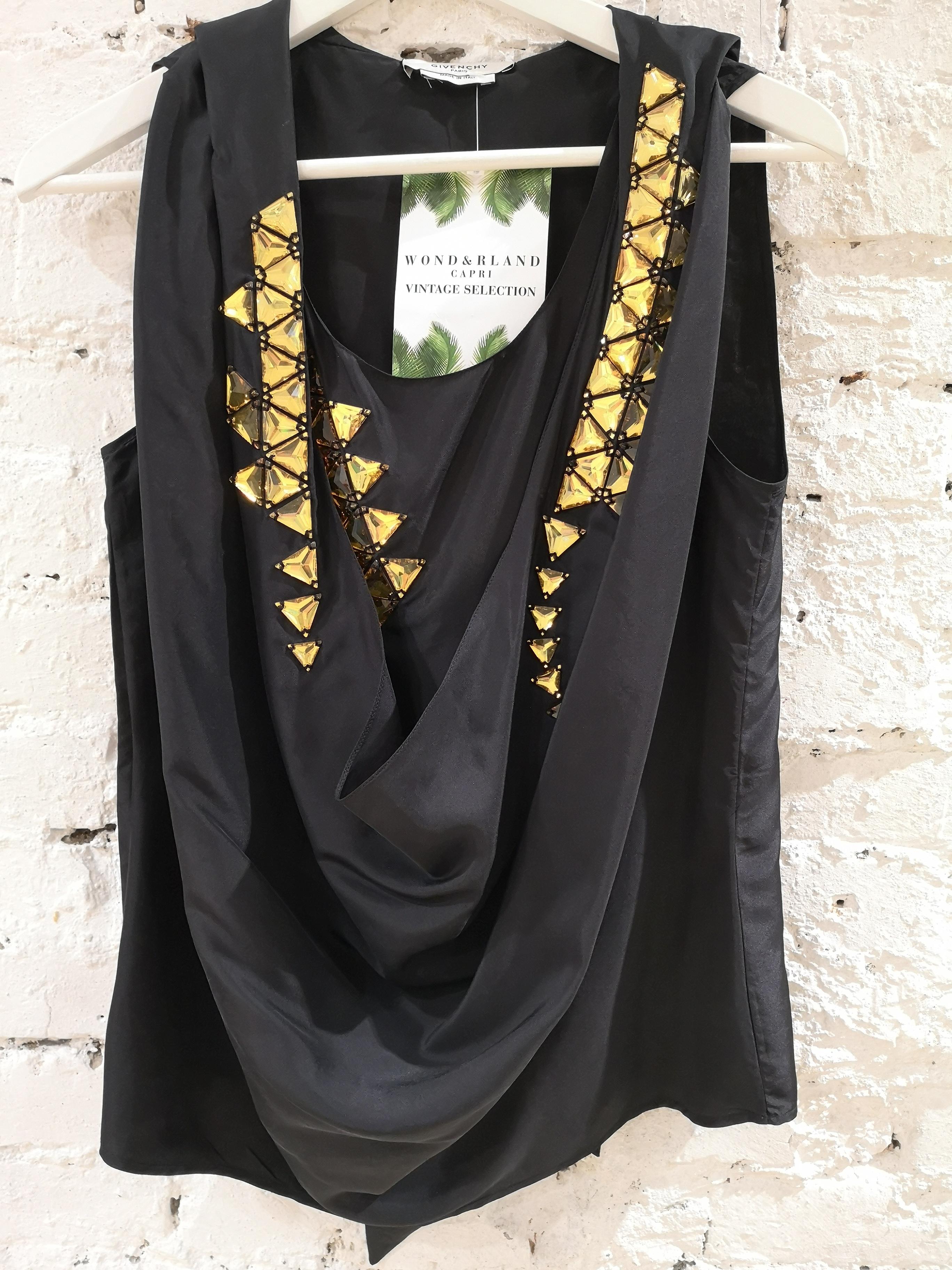Givenchy black silk shirt / vest For Sale 5