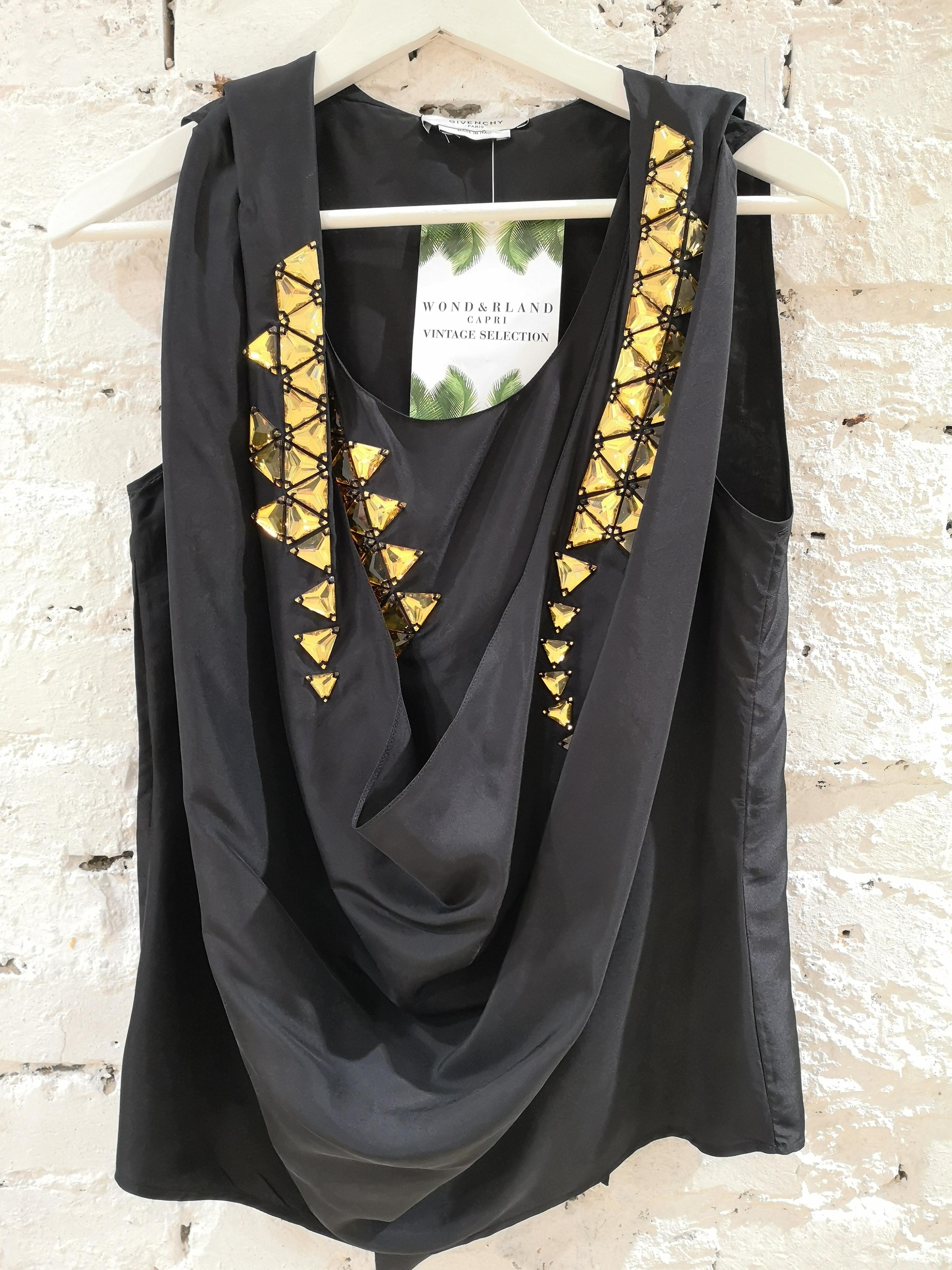 Givenchy black silk shirt / vest For Sale 6