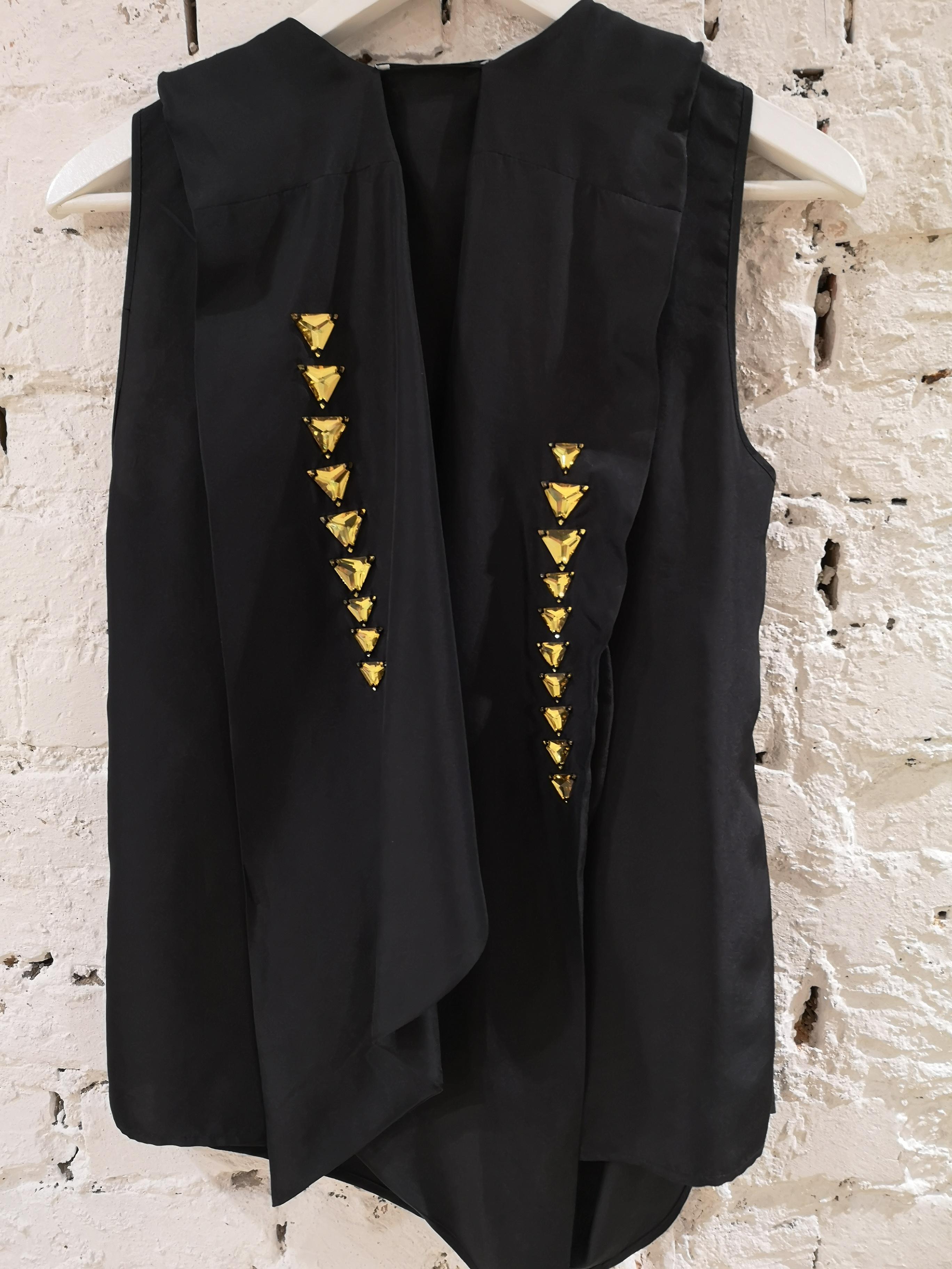 Givenchy black silk shirt / vest For Sale 7