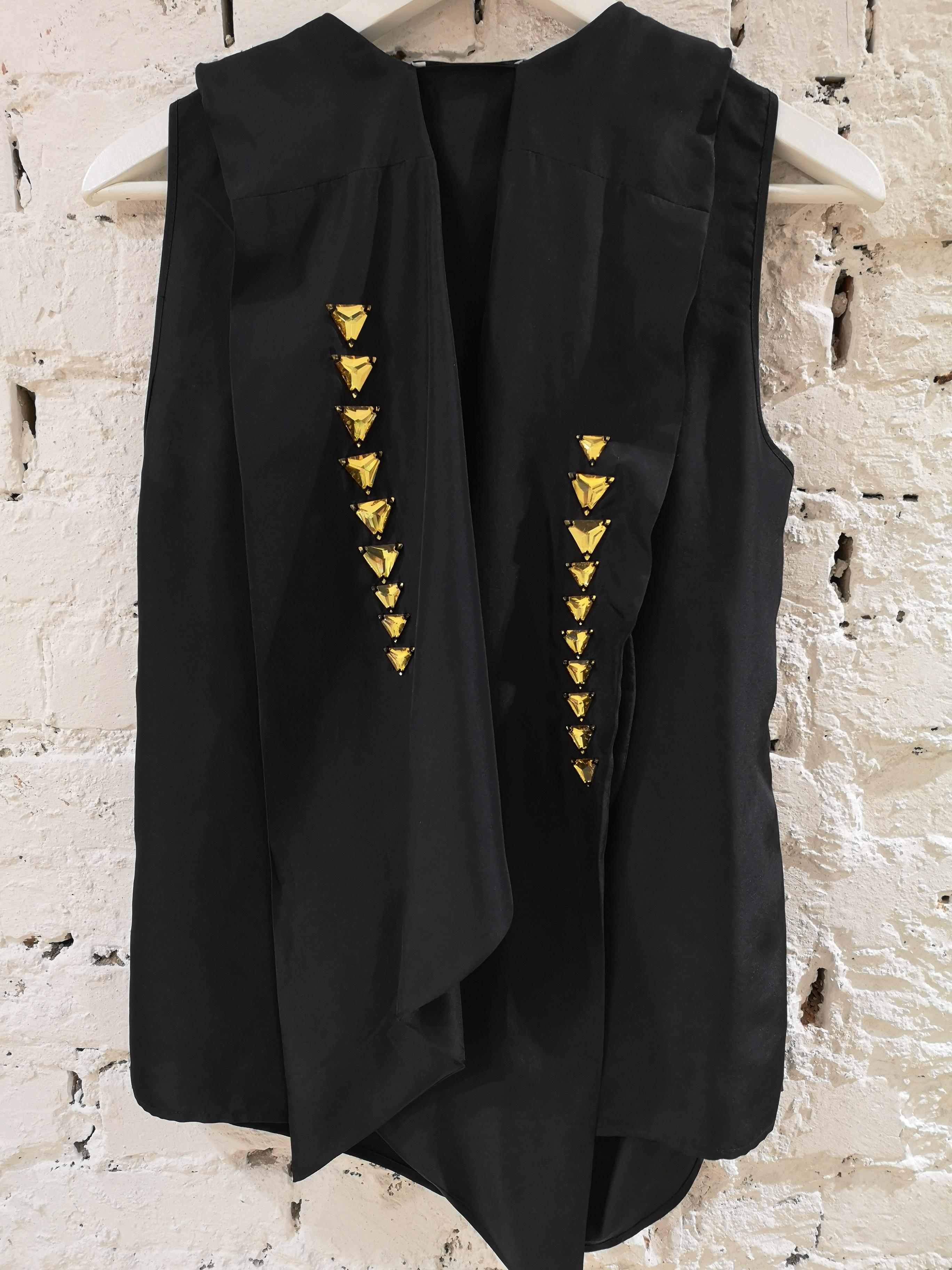 Givenchy black silk shirt / vest For Sale 8
