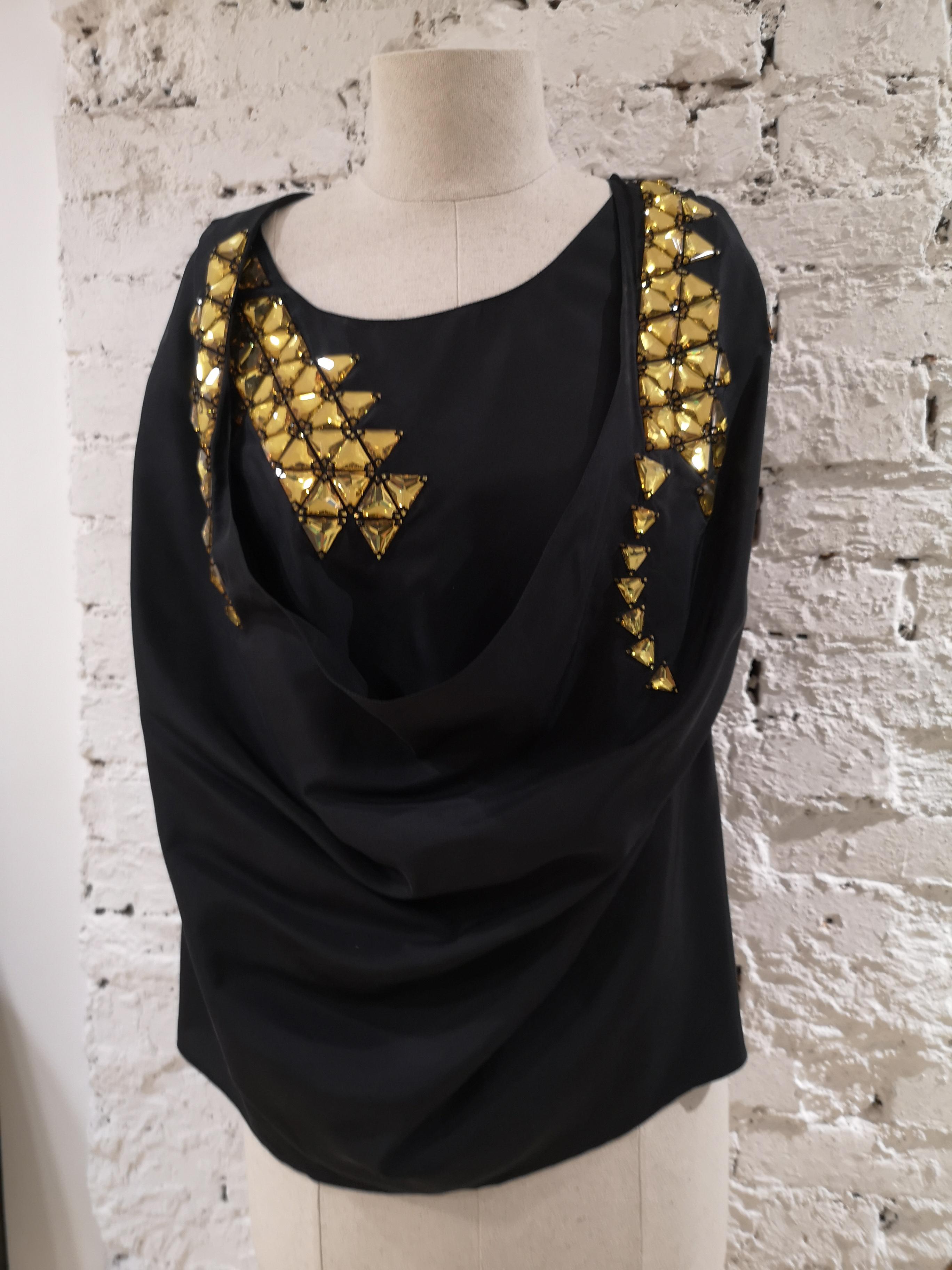 Givenchy black silk shirt / vest For Sale 9