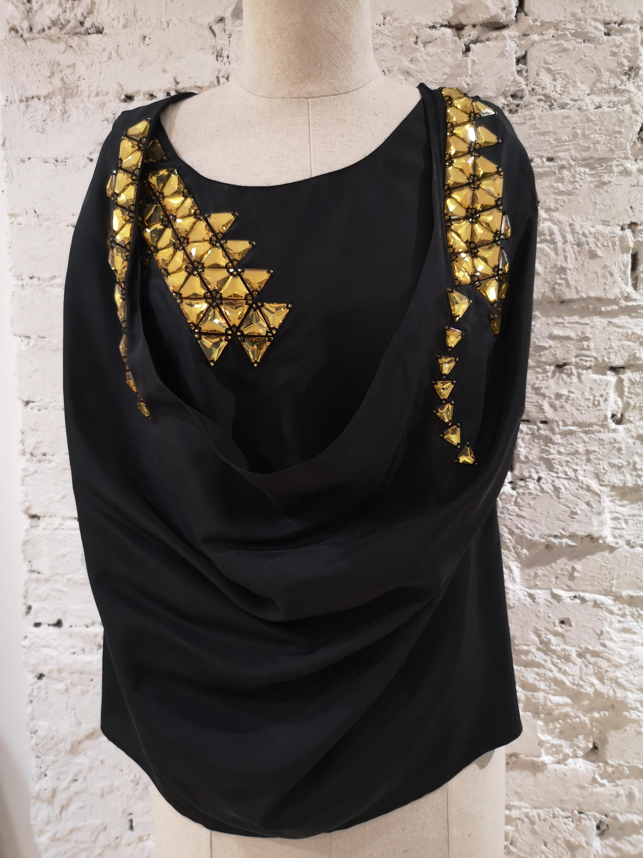 Givenchy black silk shirt / vest For Sale 10