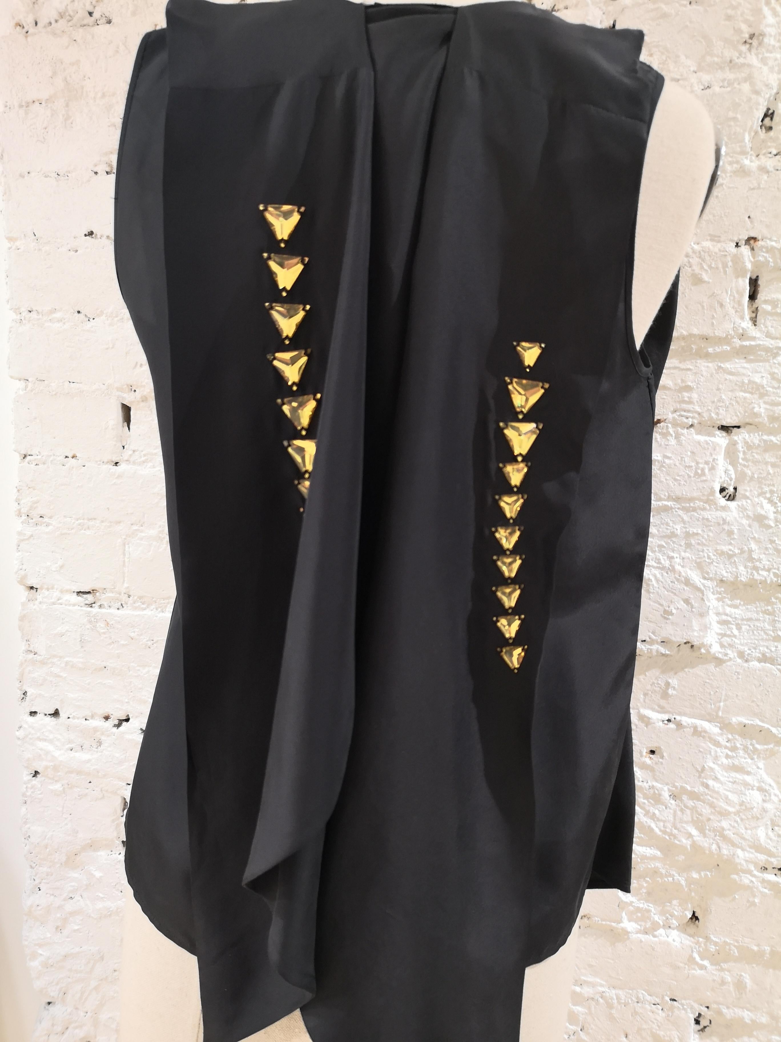 Givenchy black silk shirt / vest In Excellent Condition For Sale In Capri, IT