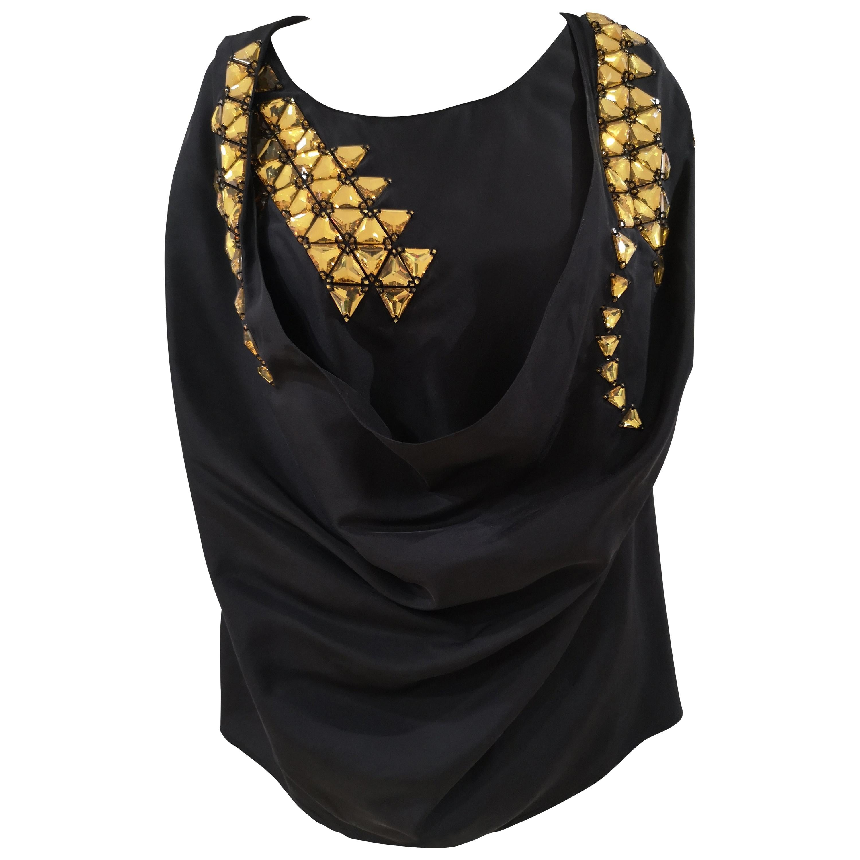 Givenchy black silk shirt / vest For Sale