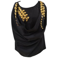 Vintage Givenchy black silk shirt / vest