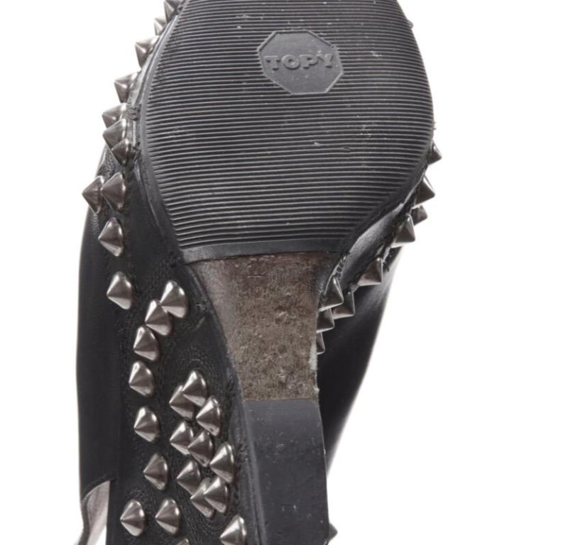 GIVENCHY nero argento spike barocco con zeppa gladiatore EU36.5 in vendita 5