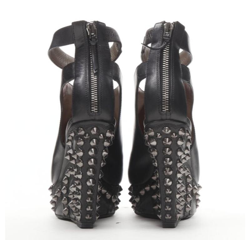 GIVENCHY nero argento spike barocco con zeppa gladiatore EU36.5 in vendita 1