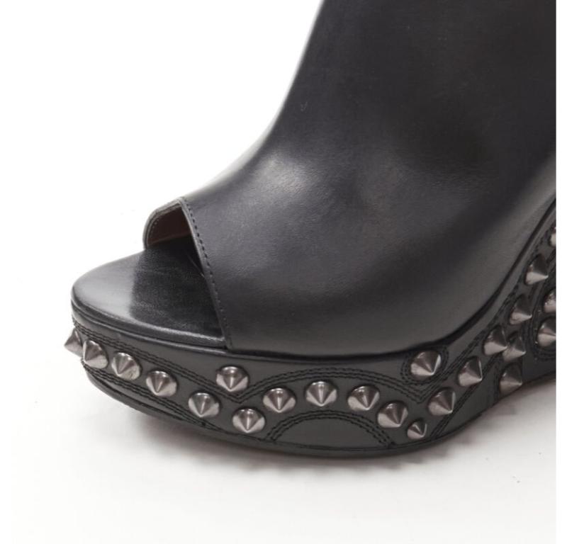 GIVENCHY nero argento spike barocco con zeppa gladiatore EU36.5 in vendita 3