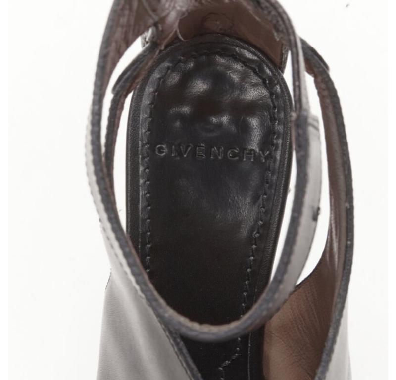 GIVENCHY nero argento spike barocco con zeppa gladiatore EU36.5 in vendita 4