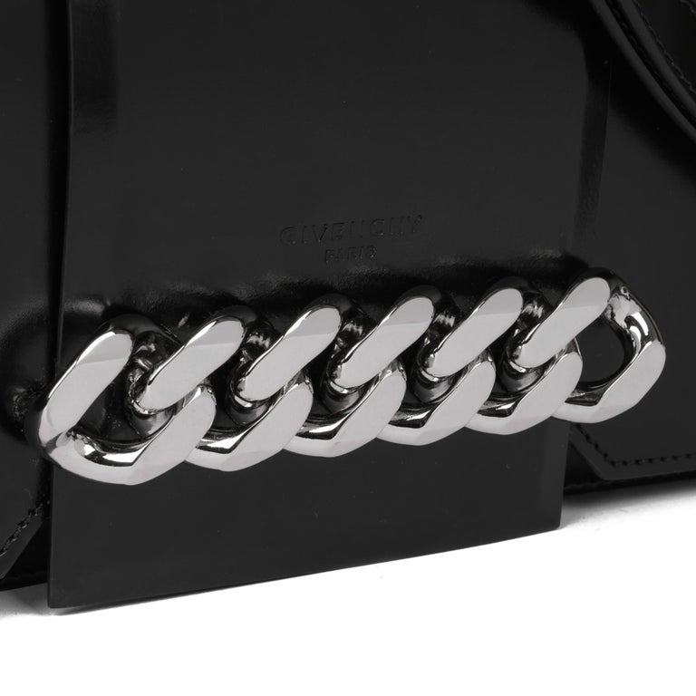 GIVENCHY Black Smooth Calfskin Leather Infinity Flap Bag
