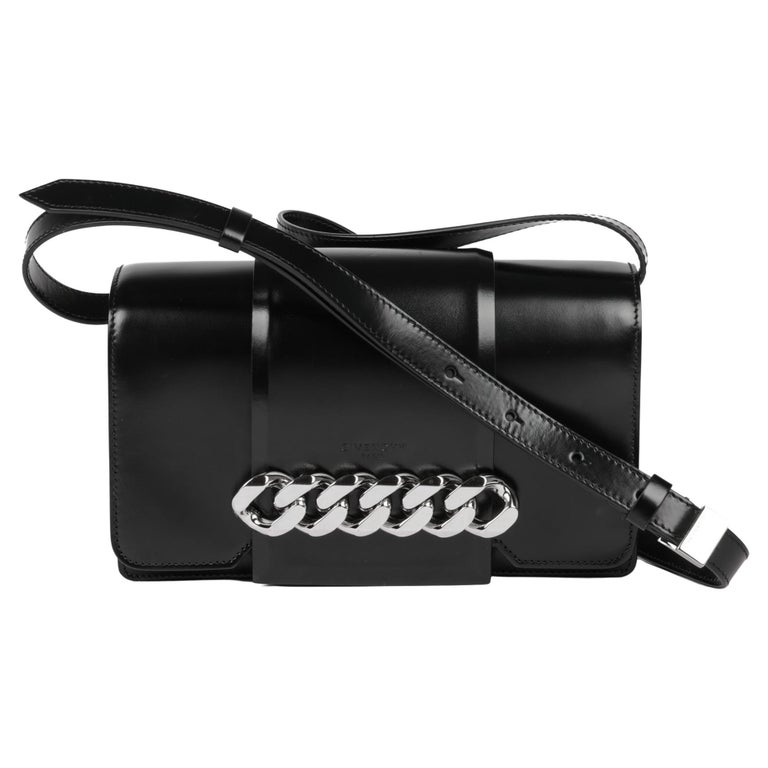 GIVENCHY Black Smooth Calfskin Leather Infinity Flap Bag For Sale at
