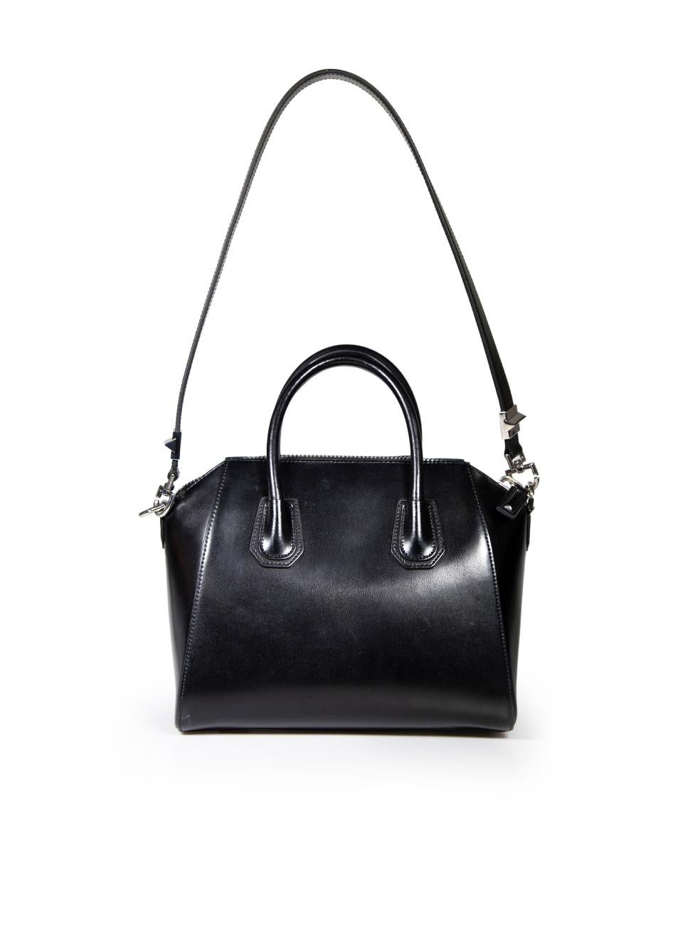 Givenchy Black Smooth Calfskin Mini Antigona Bag In Good Condition For Sale In London, GB