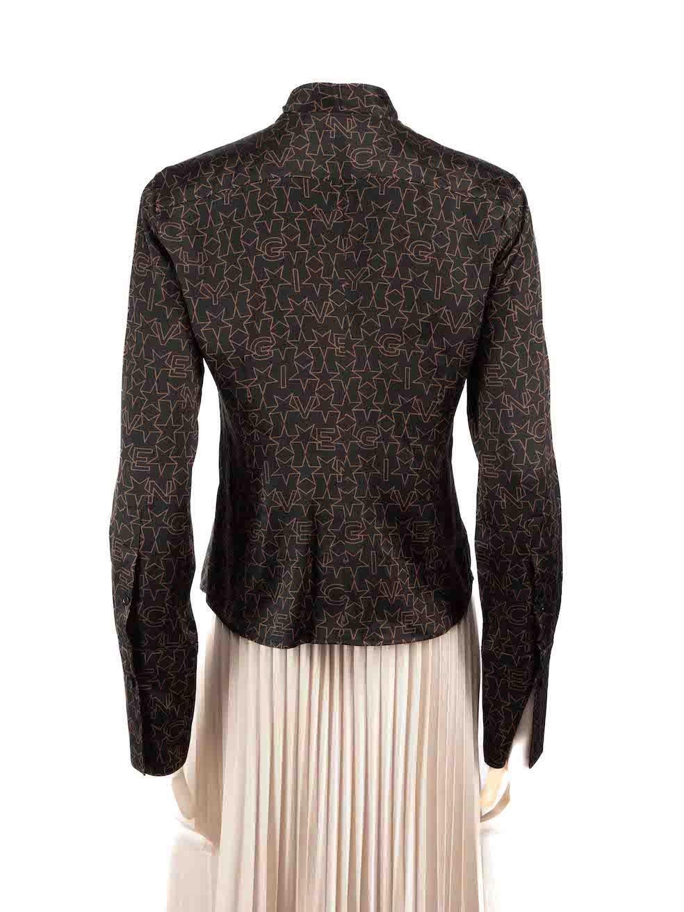 Nero Givenchy camicetta nera con logo a stella stampata taglia S in vendita