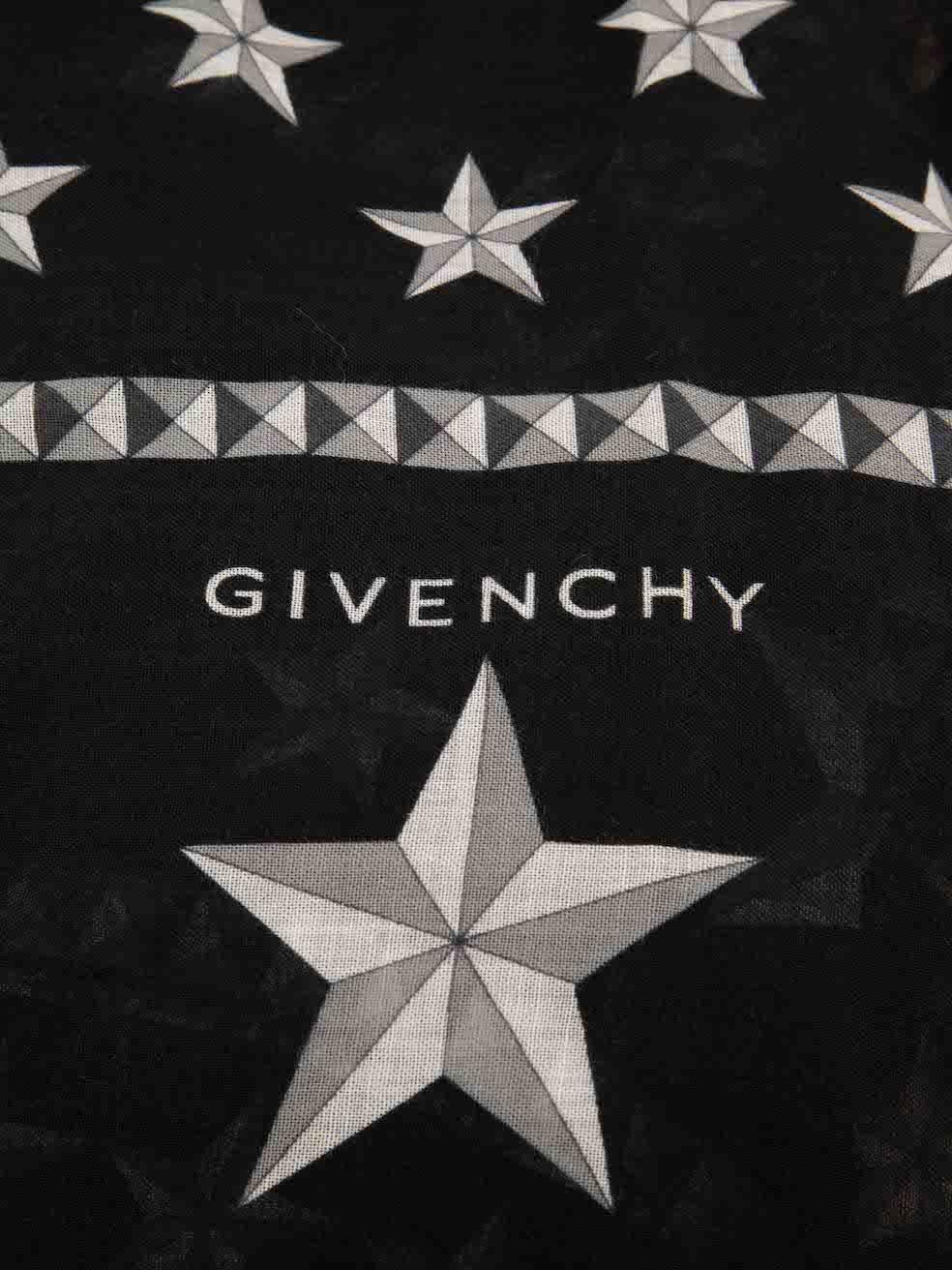 Women's Givenchy Black Star Print Scarf For Sale