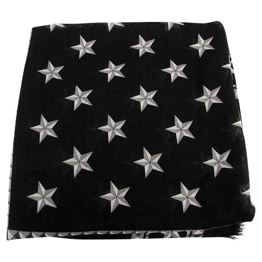 Givenchy Black Star Print Scarf For Sale