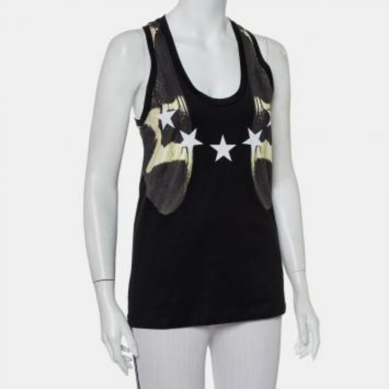 Givenchy Black Star Printed Cotton Tank Top S For Sale 3