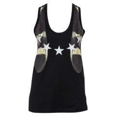 Givenchy Black Star Printed Cotton Tank Top S