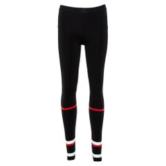 Givenchy Black Stretch Knit Contrast Stripe Detail Leggings S