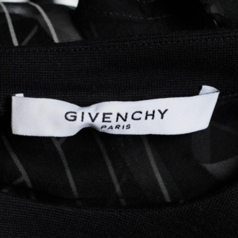 Givenchy Camicetta in seta trasparente con stampa a righe nera L.A. In condizioni buone in vendita a Dubai, Al Qouz 2