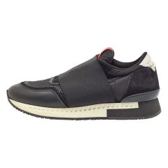 Givenchy Black Suede and Leather Slip On Sneakers Size 40