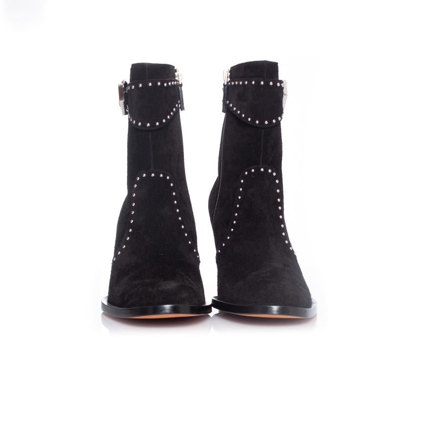 Givenchy, Black suede ankle boots In New Condition For Sale In AMSTERDAM, NL