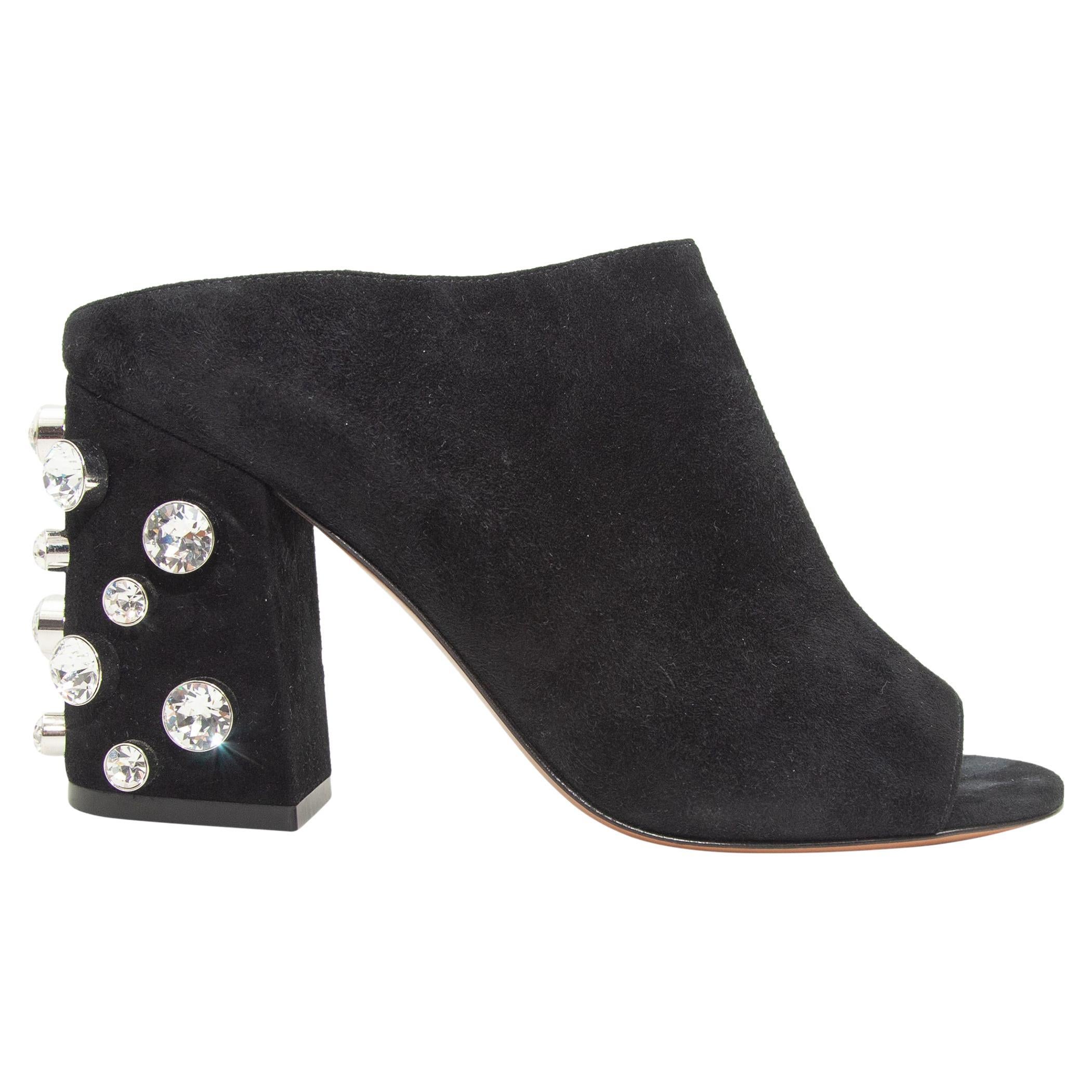 Givenchy Black Suede Crystal-Embellished Sandals For Sale at 1stDibs