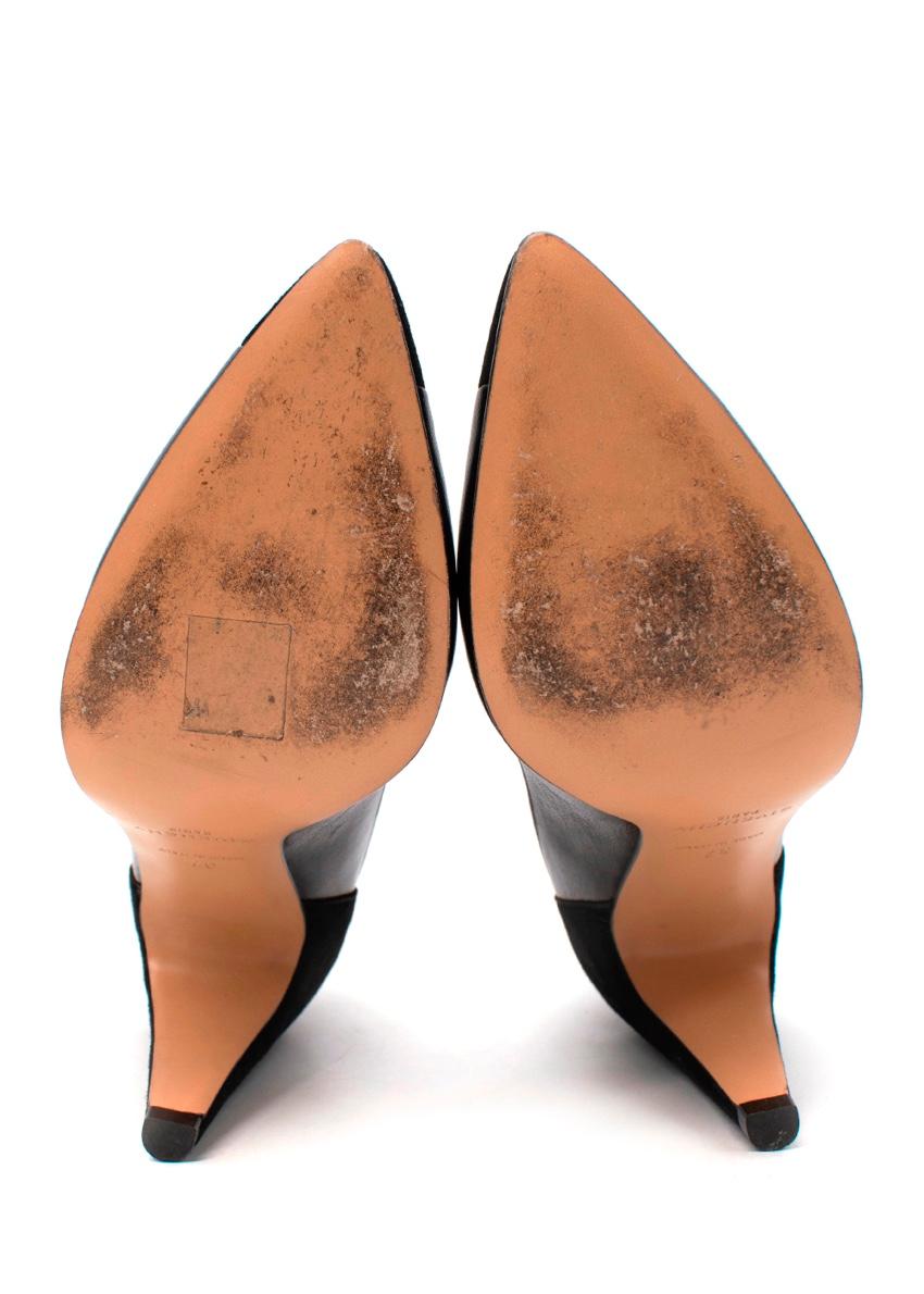 Givenchy Black Suede & Leather Sculpted Heel Pumps EU 37.5, US 6 For Sale 1