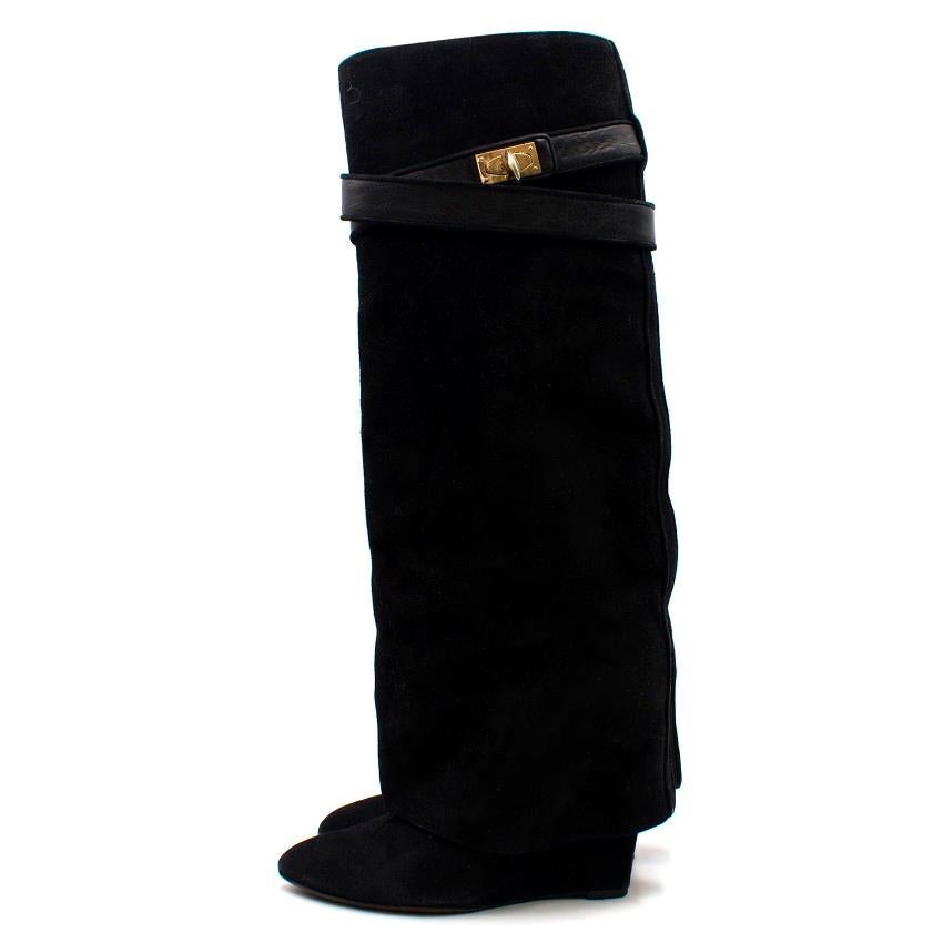 givenchy suede shark lock boots