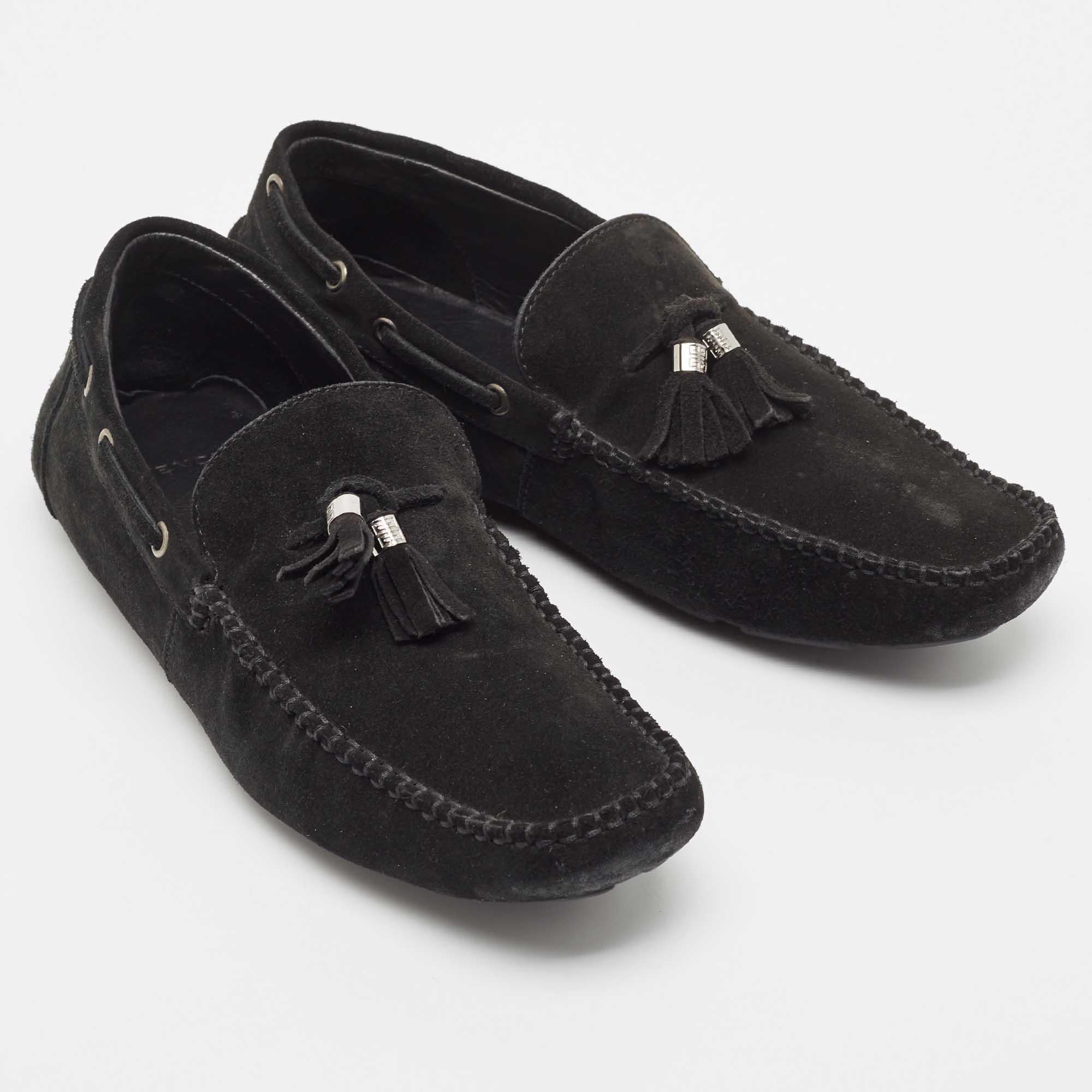 Men's Givenchy Black Suede Tassel Detail Slip On Loafers Size 41 For Sale