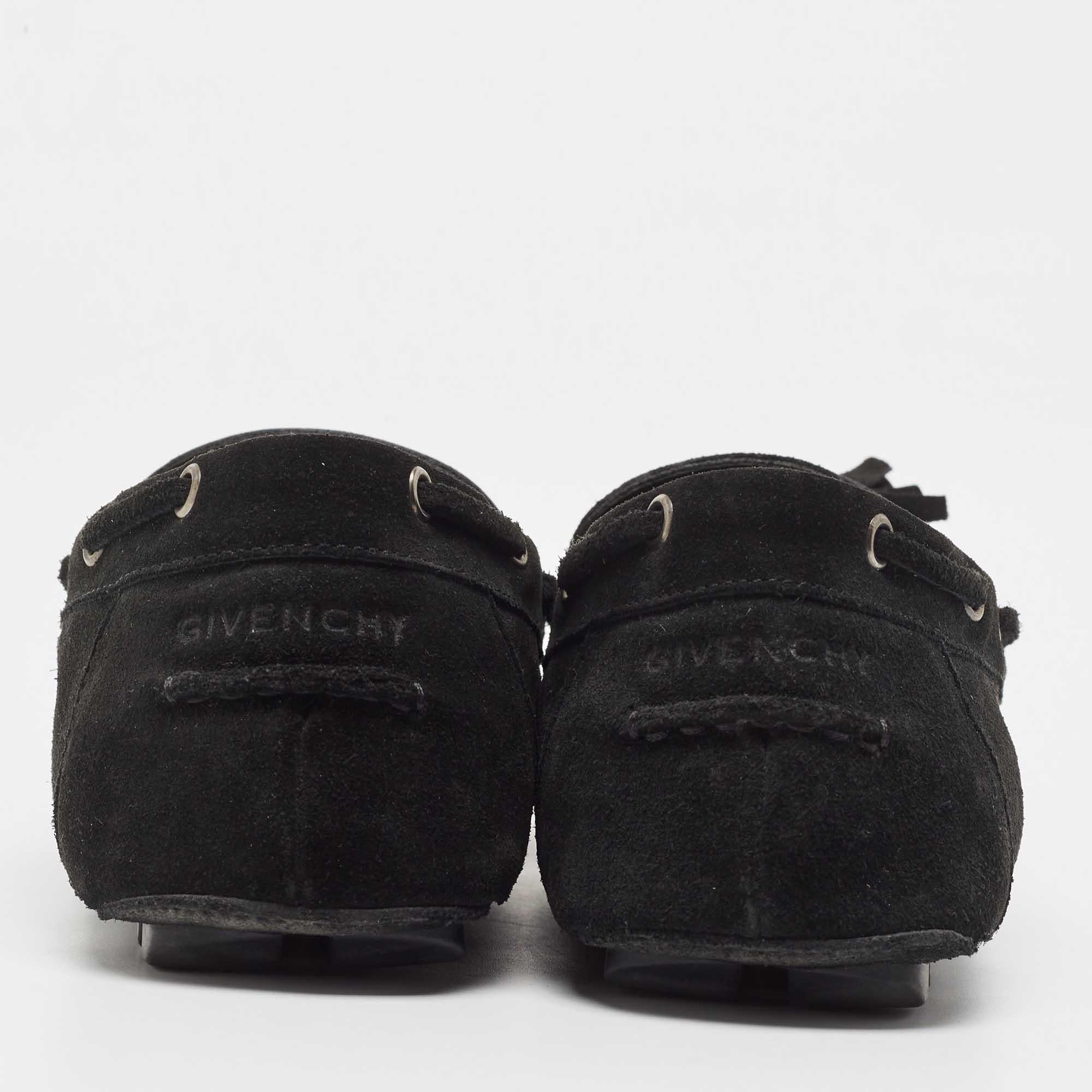 Givenchy Black Suede Tassel Detail Slip On Loafers Size 41 For Sale 1