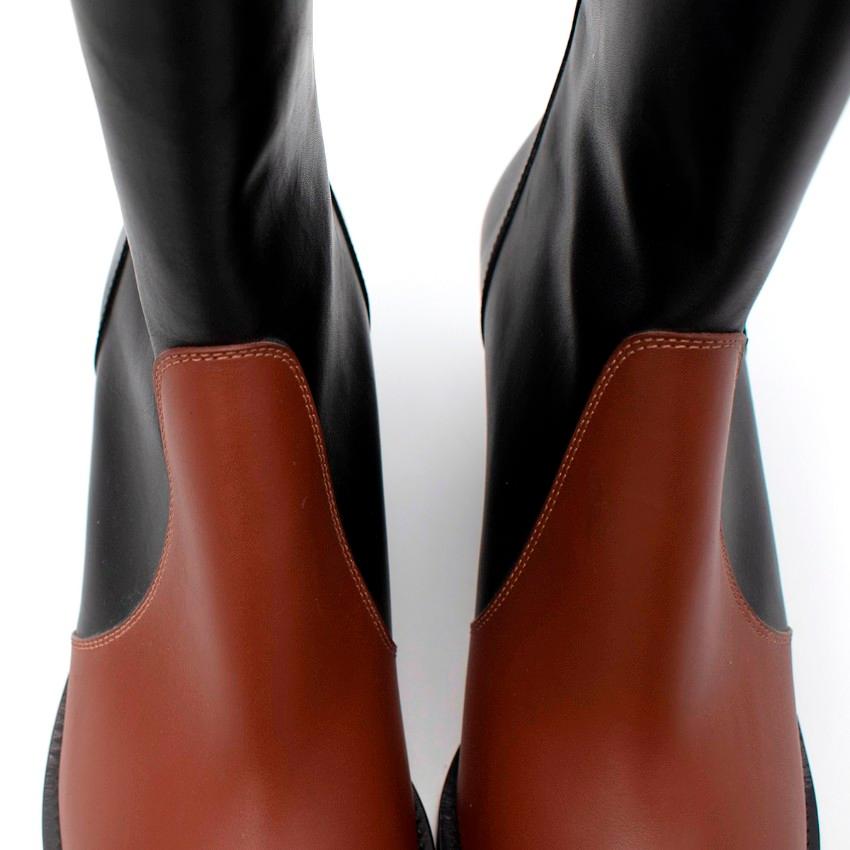 Givenchy Black & Tan Leather Western Ankle Boots In Excellent Condition For Sale In London, GB