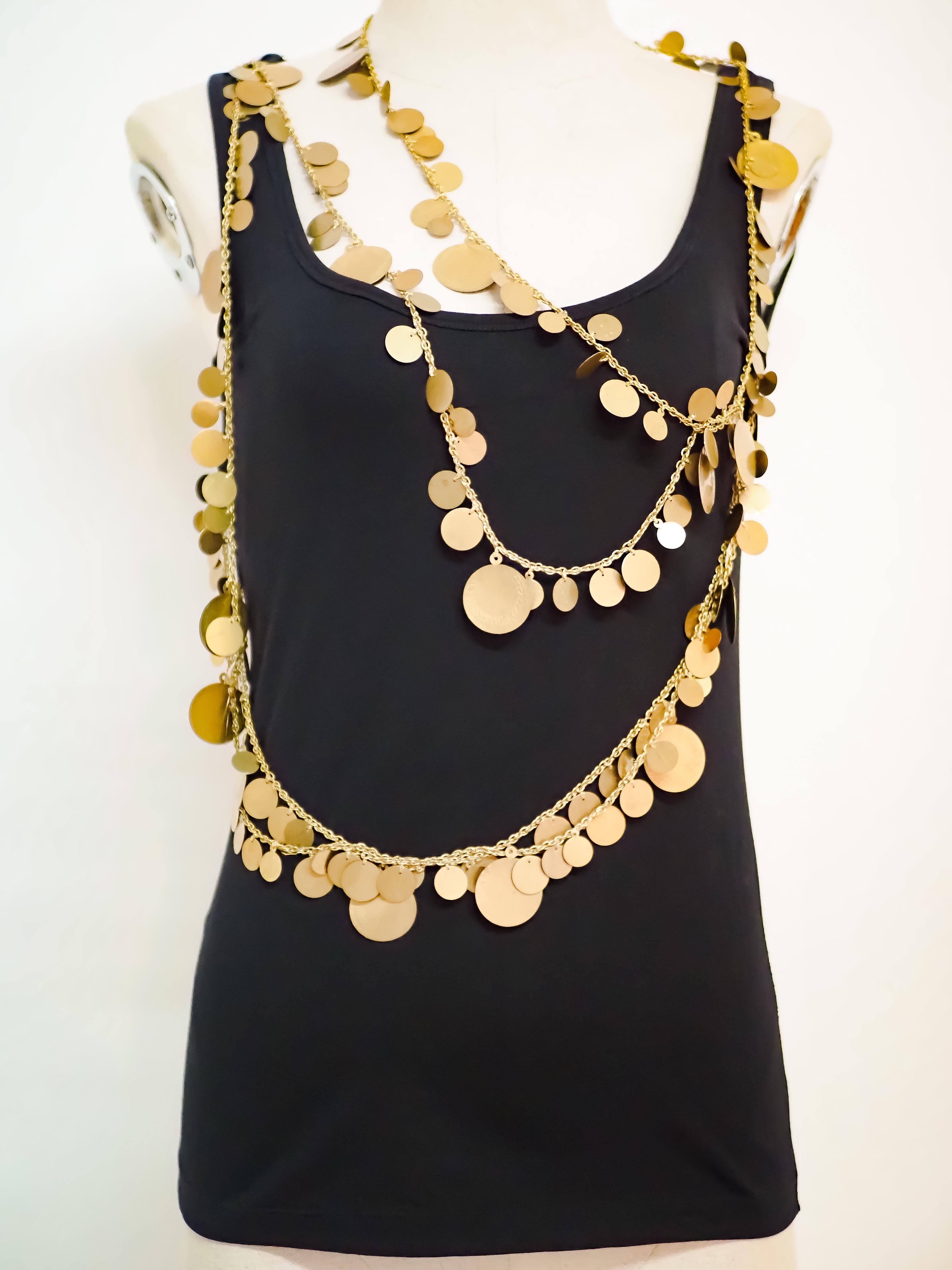 Givenchy black tank top with gold medals all over In Excellent Condition For Sale In Capri, IT