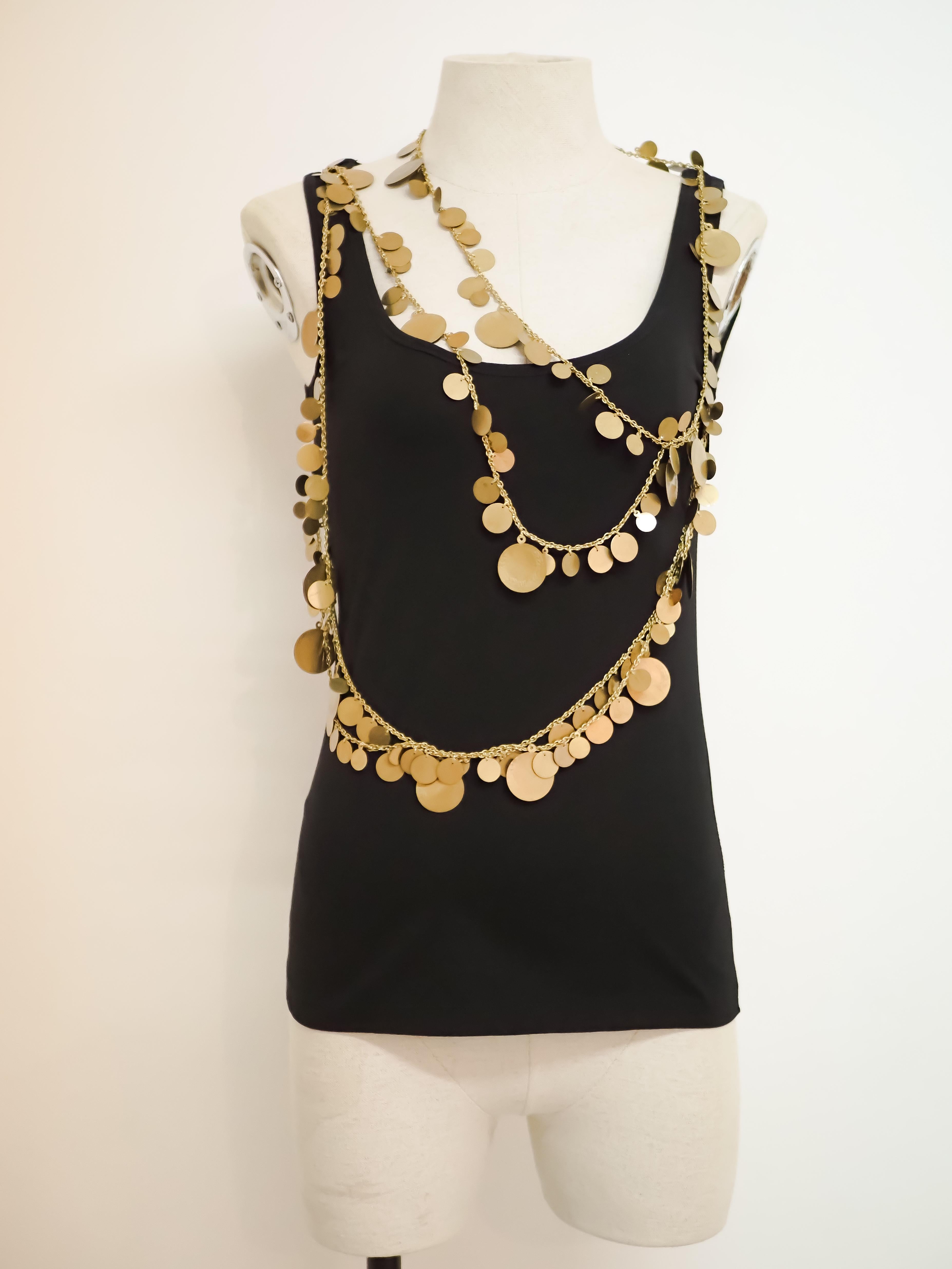 Givenchy black tank top with gold medals all over For Sale 1