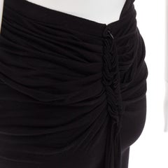 GIVENCHY Schwarzer Twist Drapierte Taille Jersey High Pencil Midirock XS