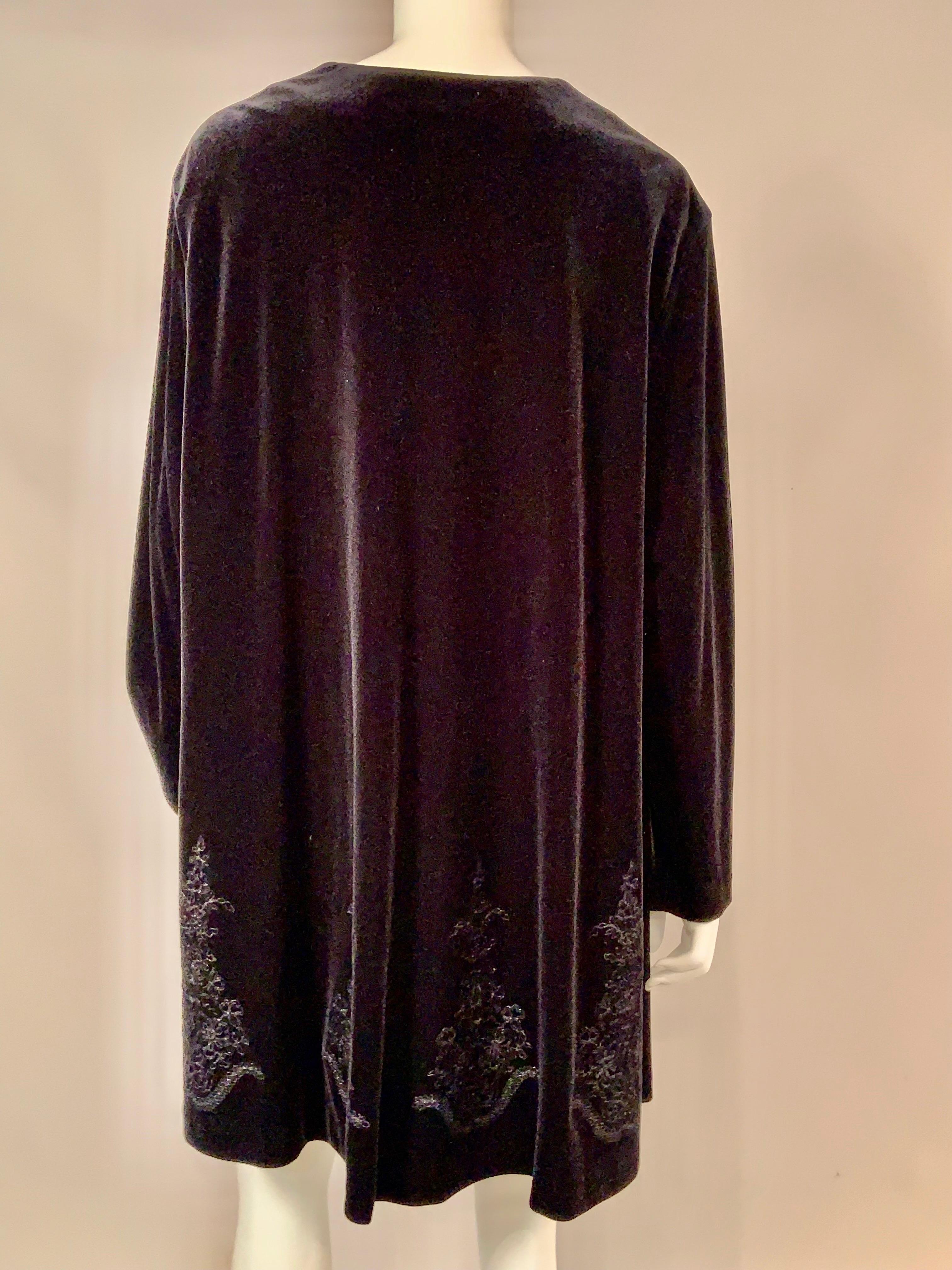Givenchy Black Velvet Jacket with Fortuny Inspired Decoration For Sale 1