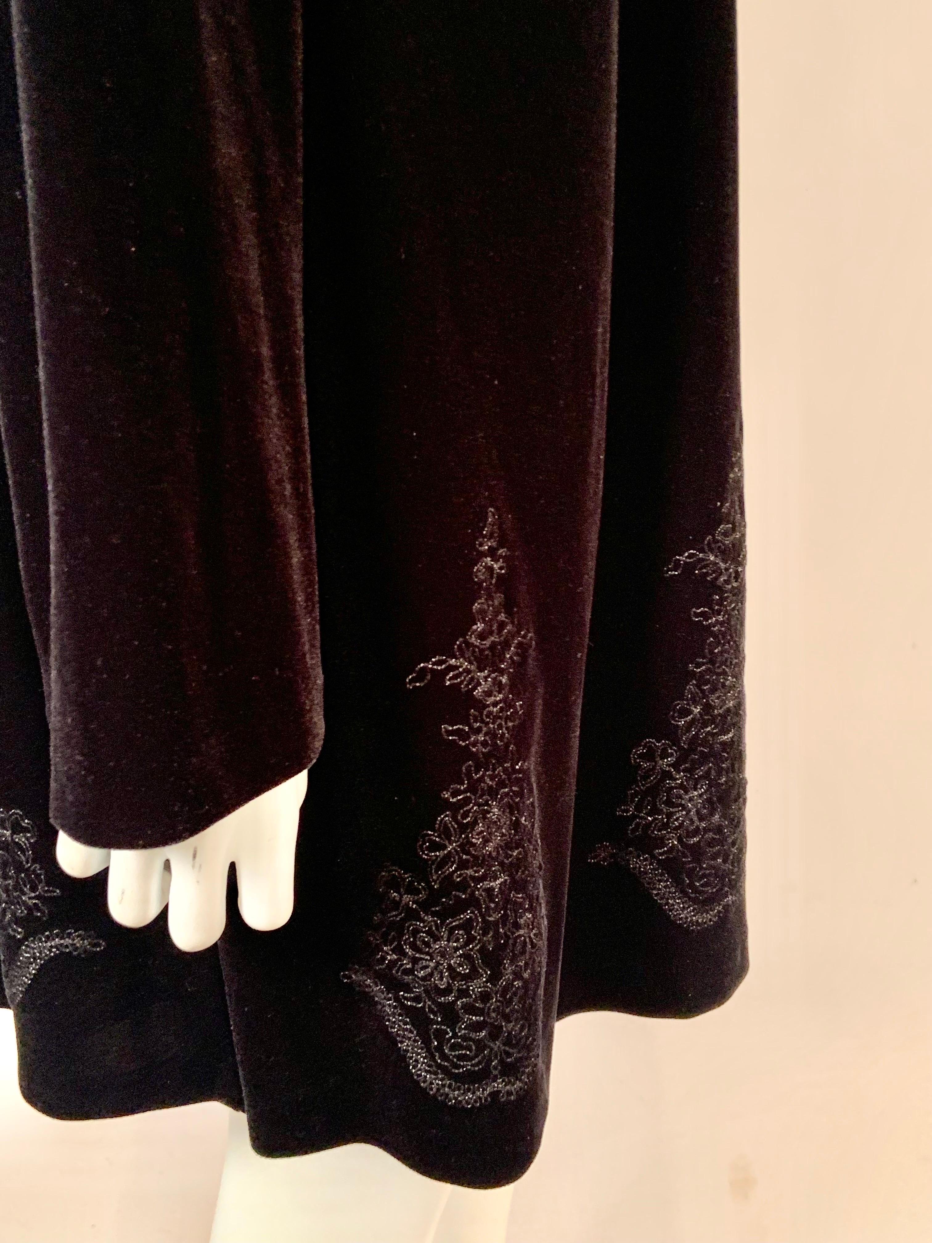 Givenchy Black Velvet Jacket with Fortuny Inspired Decoration For Sale 2