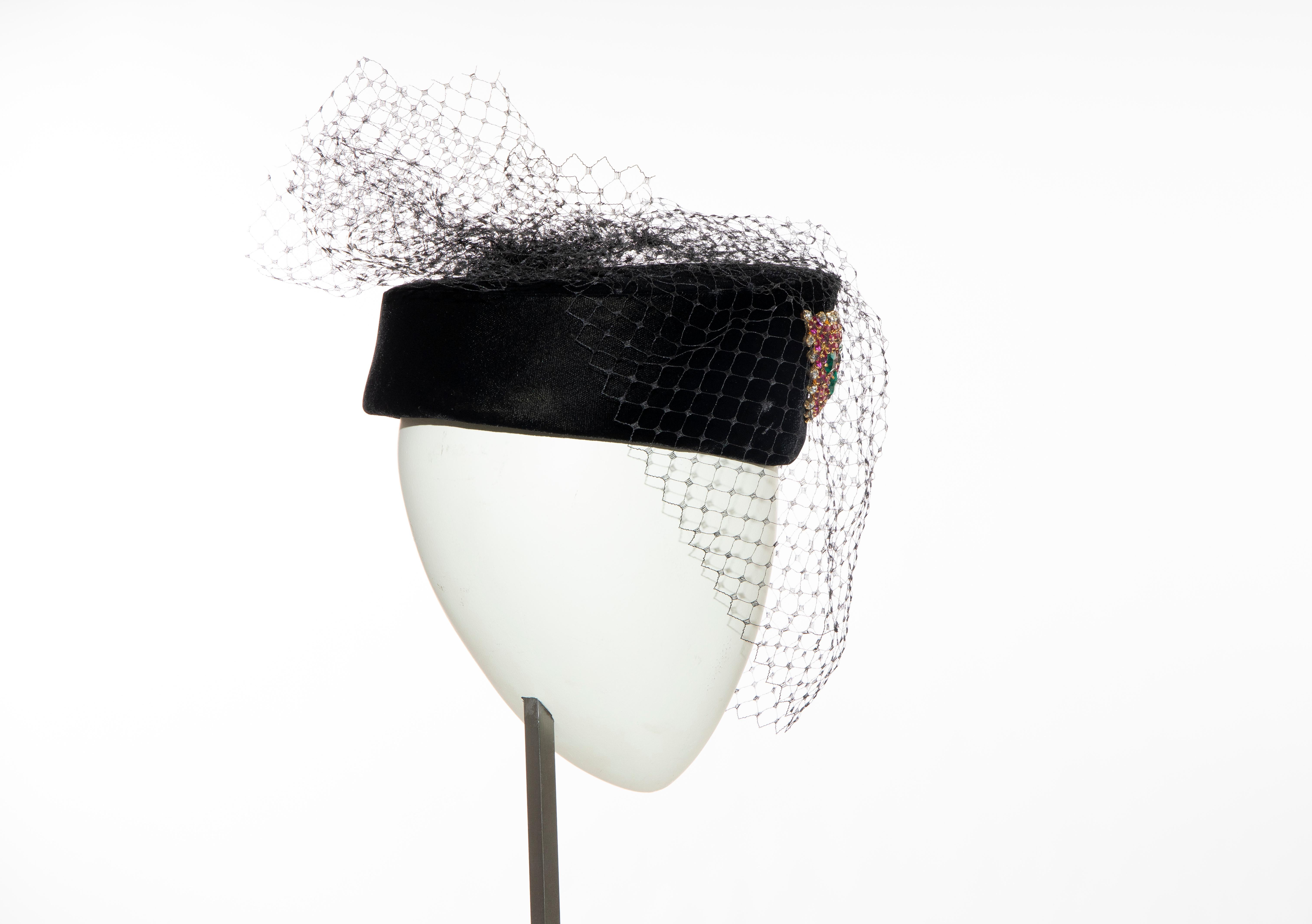 pillbox hat with birdcage veil