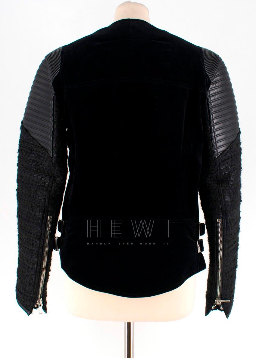 Giacca Givenchy in velluto nero, tweed e pelle - Taglia US 4 in vendita 5