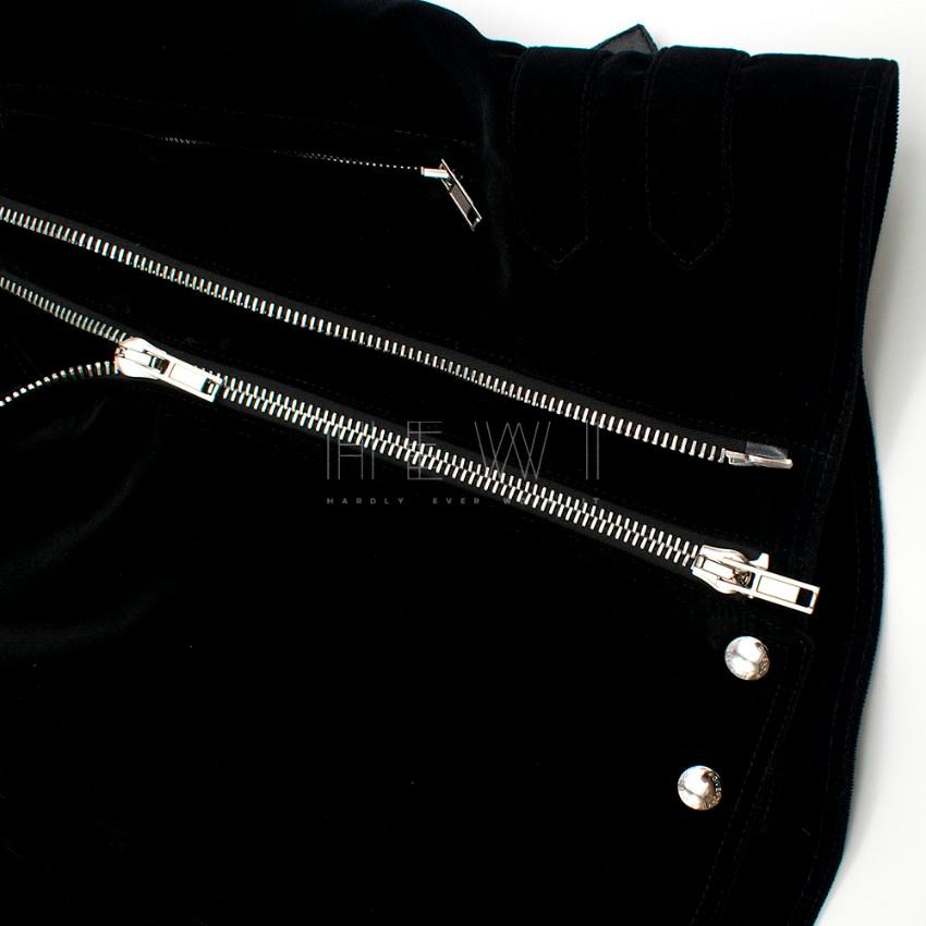 Nero Giacca Givenchy in velluto nero, tweed e pelle - Taglia US 4 in vendita