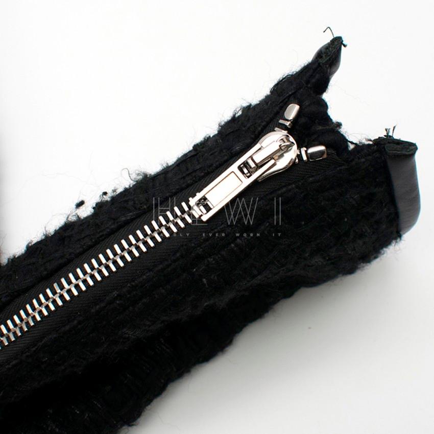 Donna Giacca Givenchy in velluto nero, tweed e pelle - Taglia US 4 in vendita