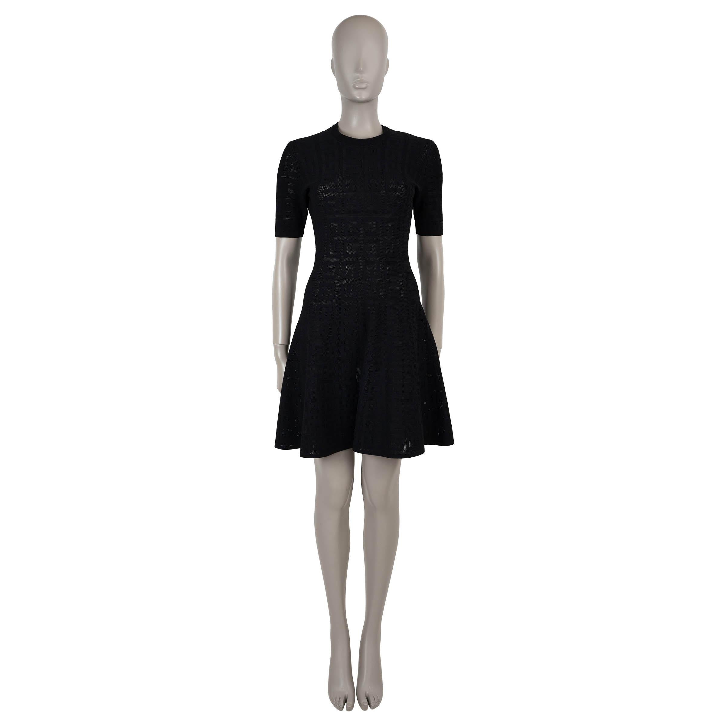 GIVENCHY noir viscose 4G POINTELLE KNIT Robe S Pour femmes en vente