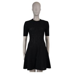GIVENCHY black viscose 4G POINTELLE KNIT Dress S