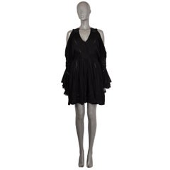 GIVENCHY abito in jersey di viscosa nero con spalline fredde e mini cocktail 38 S