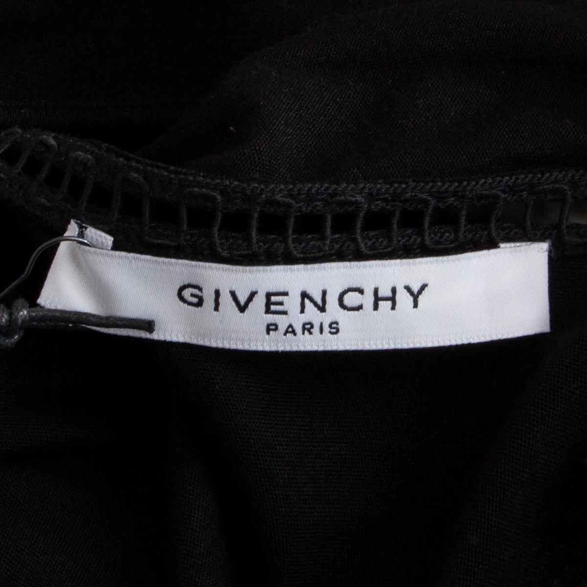 GIVENCHY black viscose jersey RUFFLED COLD SHOULDER MINI COCKTAIL Dress 38 S For Sale 1