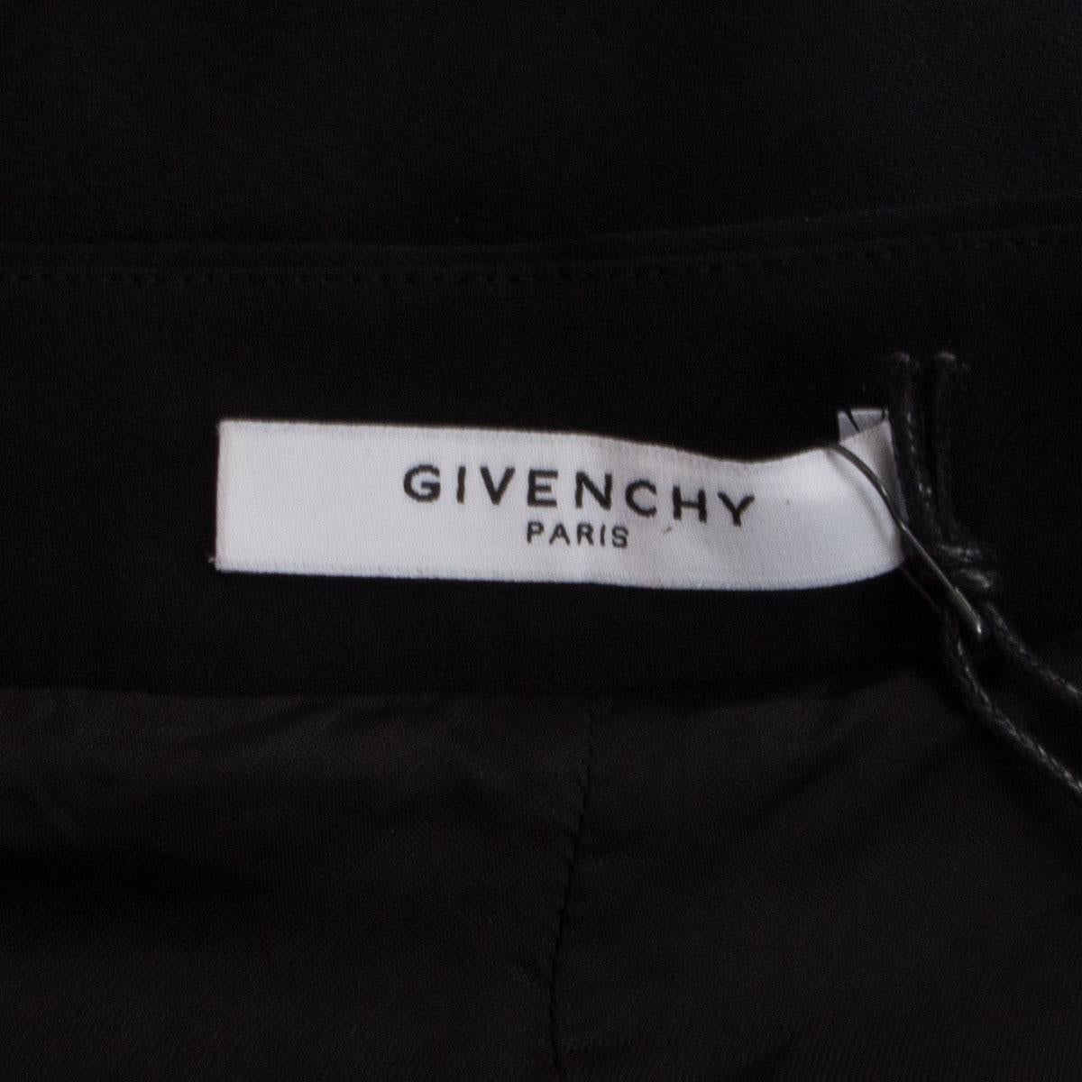 GIVENCHY black viscose METAL DETAIL PANELED Skirt 42 L For Sale 1
