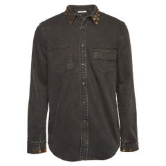 Givenchy Black Washed 
Studded Denim Shirt XL