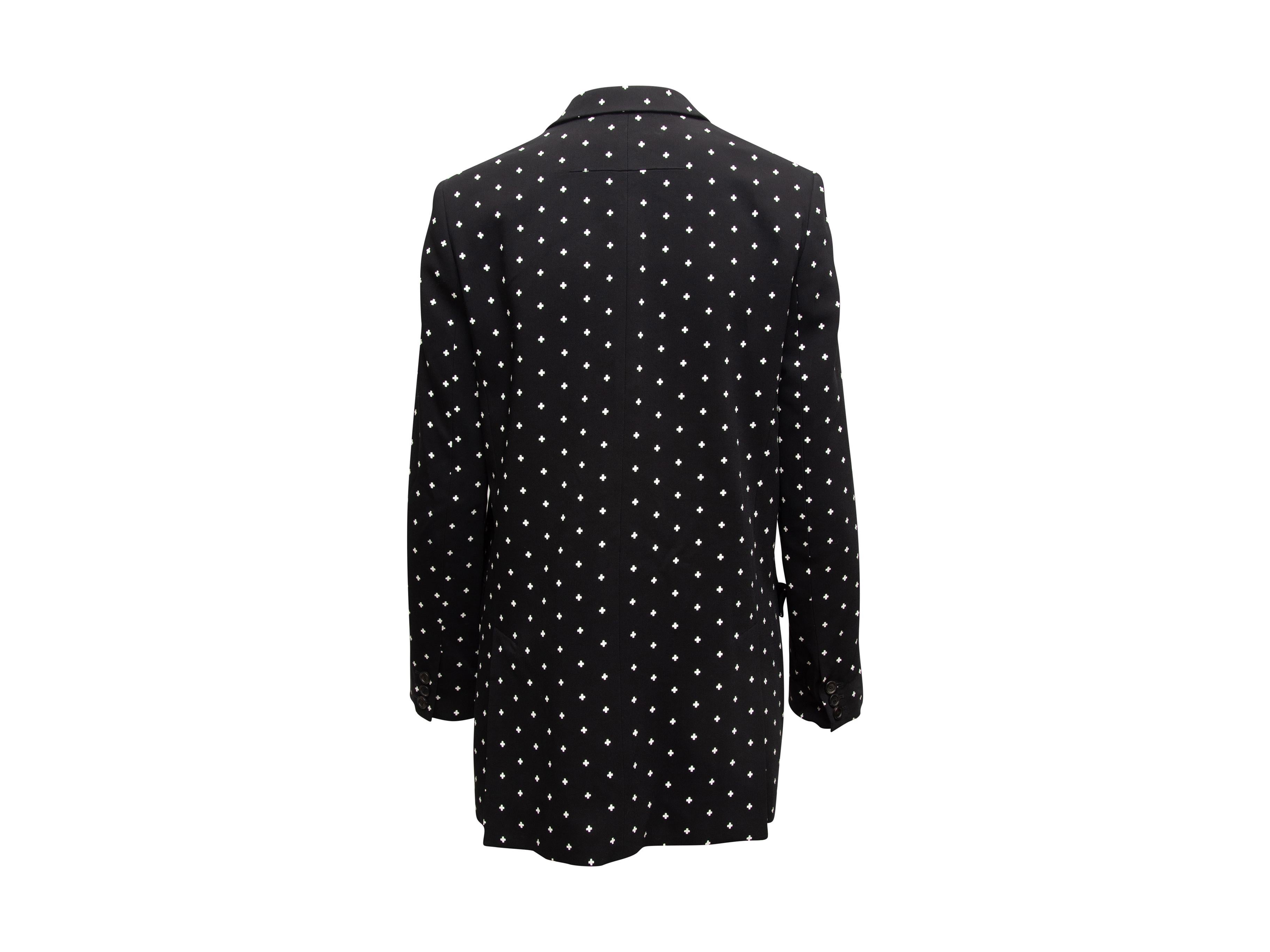 Women's Givenchy Black & White Cross Printed Longline Blazer